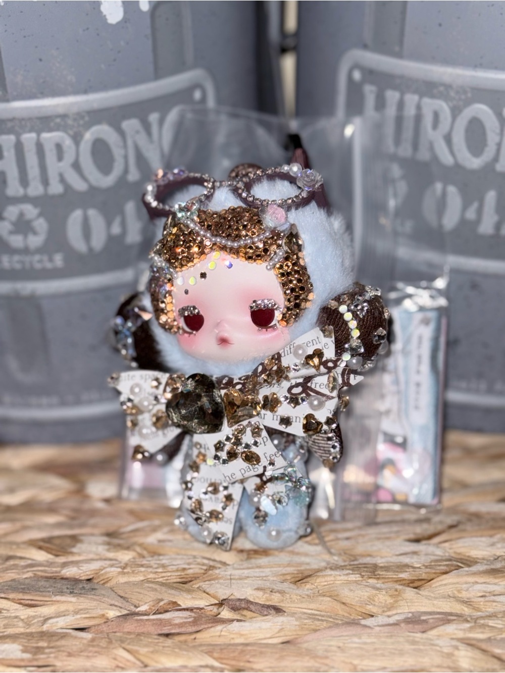 Authentic Skullpanda Off Mode Custom Bedazzled Doll by Juju – One of a Kind
